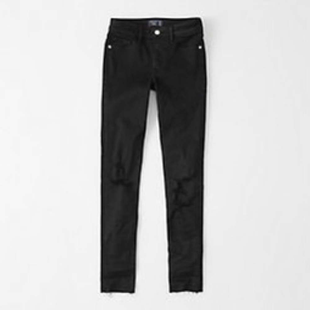Midrise Super Skinny Jeans (Ripped) Raw Ankle